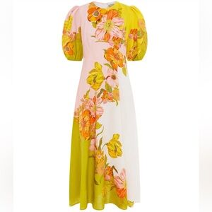 Alemais Silas Midi Dress with Puff Sleeves